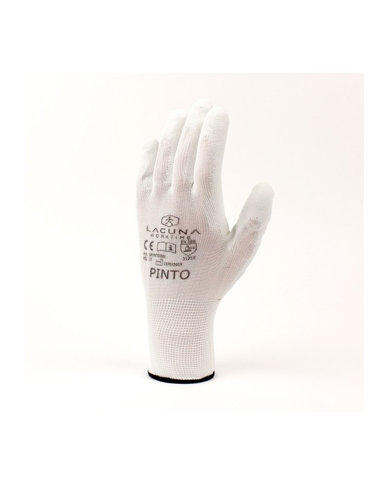 Ръкавици ПА/PU бели PINTO