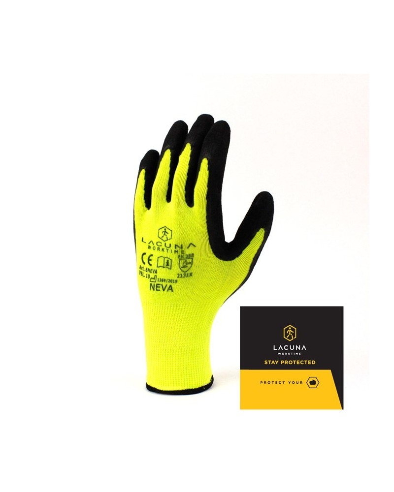 Ръкавици NEVA полиамид промазани HI-VIZ