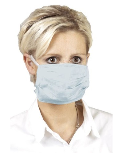 Хирургическа маска 3 слоя ластик/син