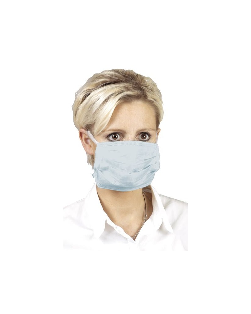 Хирургическа маска 3 слоя ластик/син