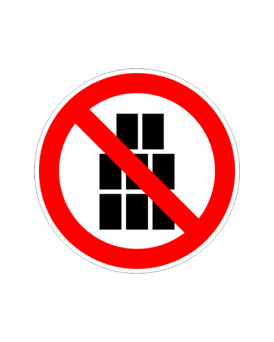 Знак "Забранено е стифирането и складирането на стоки"