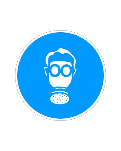 Знак "Трябва да се носи защитна екипировка на дихателните органи"