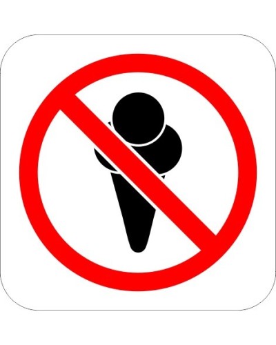 Знак "Забранено е влизането със сладолед"