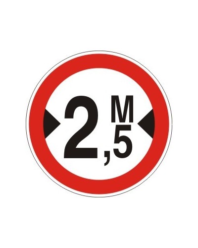 Знак "Забранено е влизането на пътни превозни средства с широчина