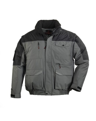 Полушуба 2 en 1 с много джобове RIPSTOP сив|черен