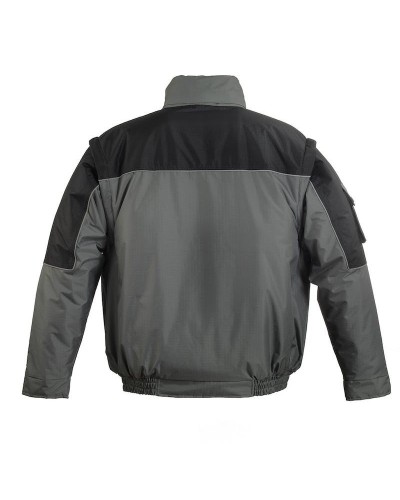 Полушуба 2 en 1 с много джобове RIPSTOP сив|черен