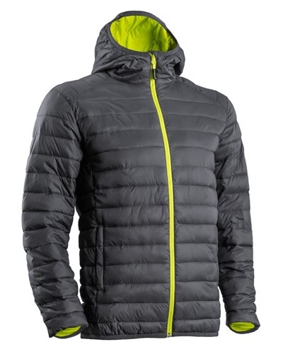 Яке KUMA с качулка сиво с жълт цип