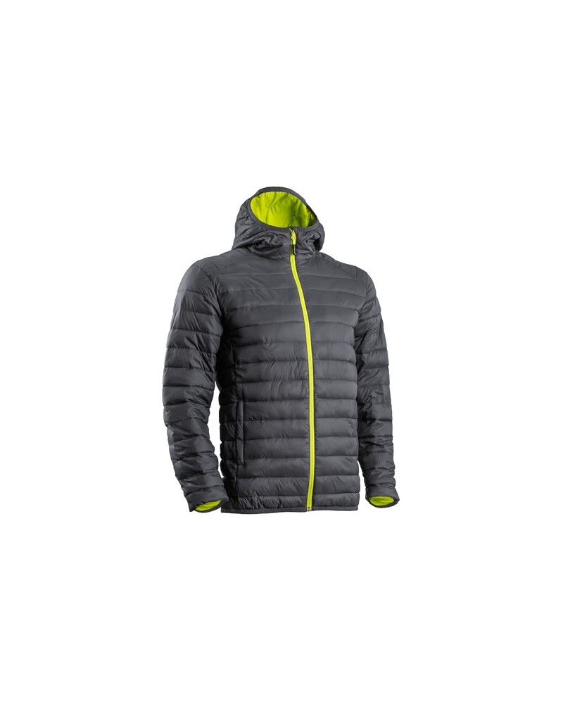 Яке KUMA с качулка сиво с жълт цип
