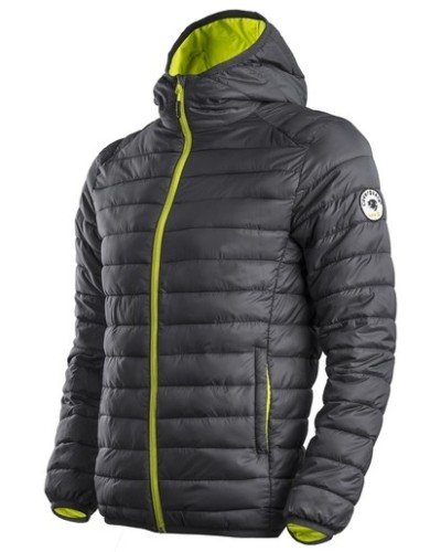 Яке KUMA с качулка сиво с жълт цип