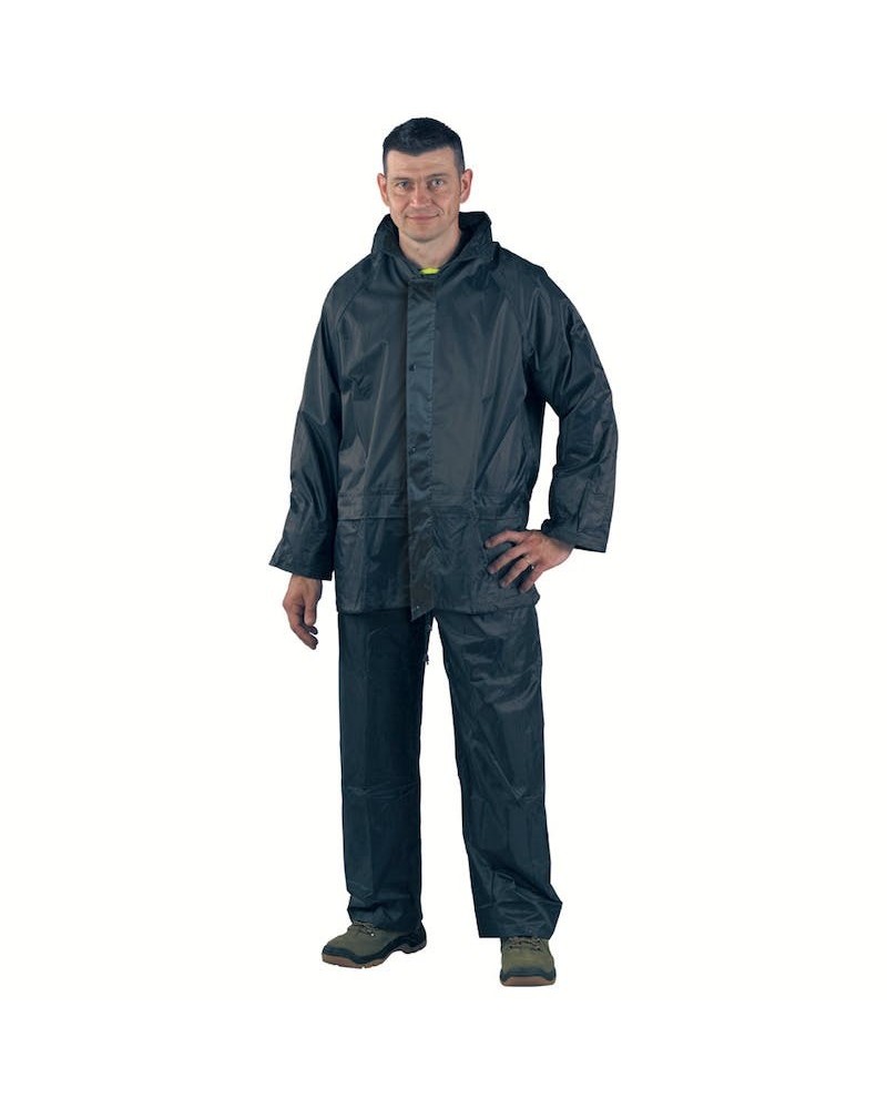 Комплект куртка и панталон от полиамид за дъжд тъмно син