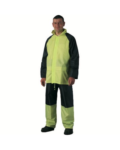 Костюм за дъжд куртка и панталон жълт флуоресцентен