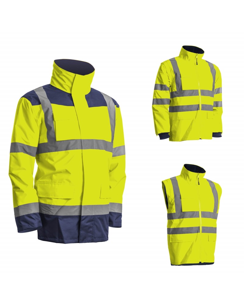 Полушуба KANATA 4 в 1, с висока видимост, защитава от студ и дъжд