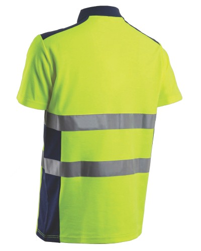 Тениска с висока видимост OKI, с къс ръкав и яка