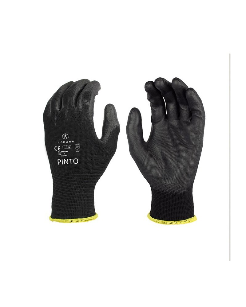 Ръкавици ПА/PU, черни PINTO