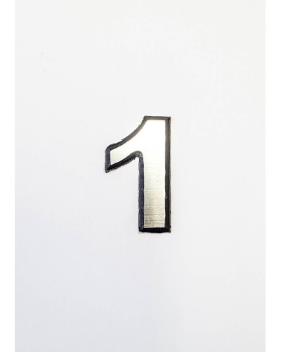 Цифра 1, сребриста цифра 4 см