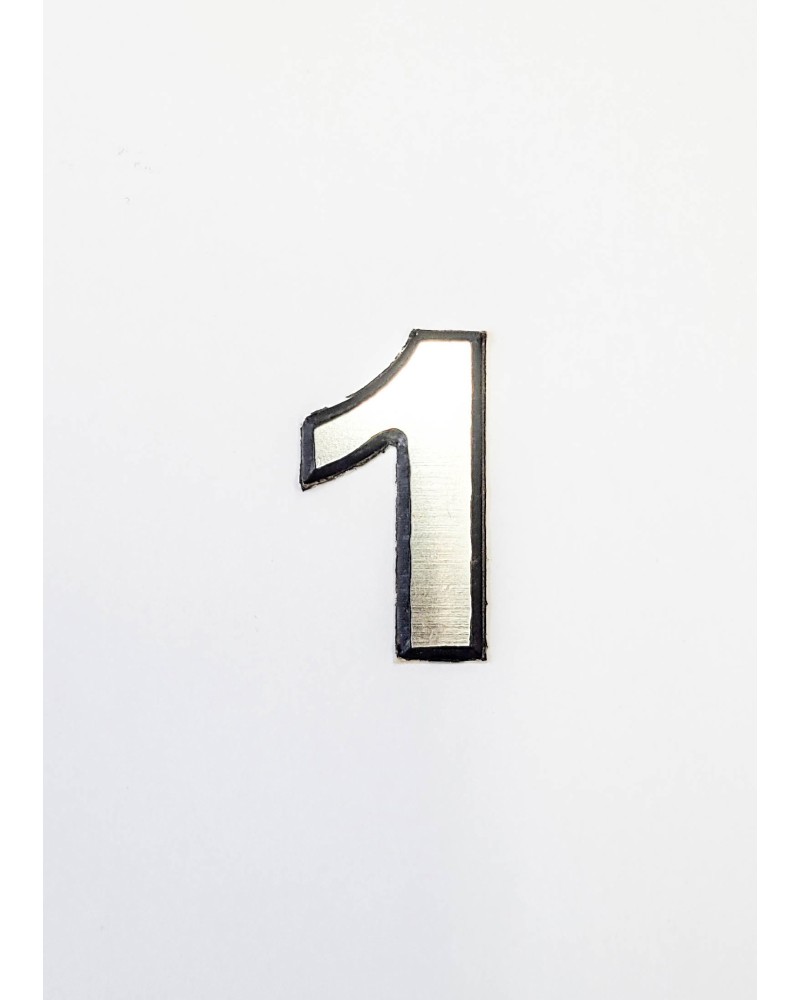 Цифра 1, сребриста цифра 4 см