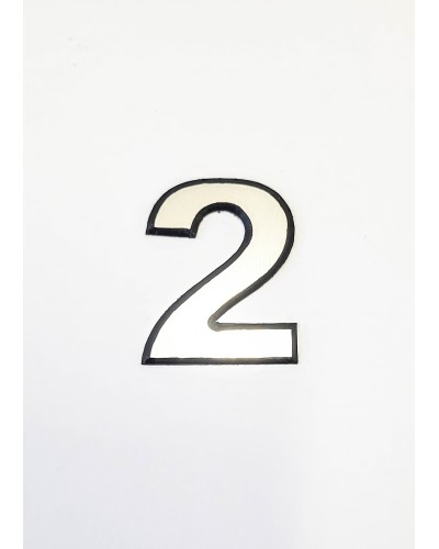 Цифра 2, сребриста цифра 4 см