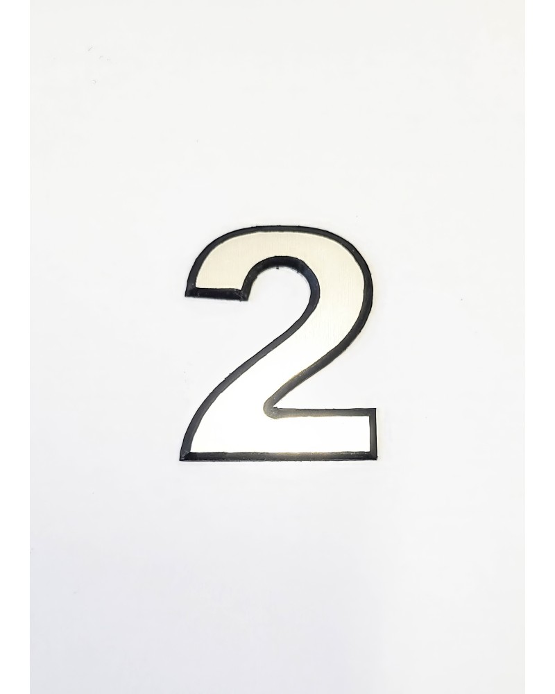 Цифра 2, сребриста цифра 4 см
