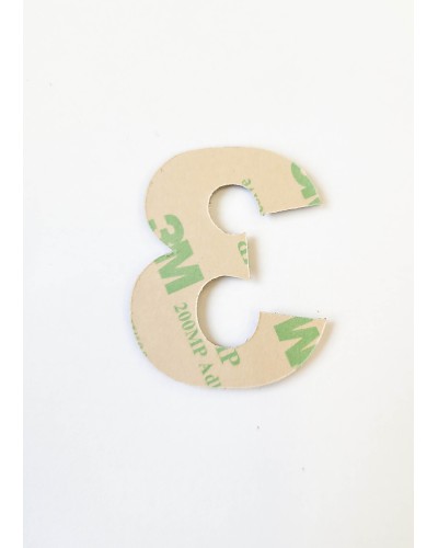 Цифра 3, сребриста цифра 4 см