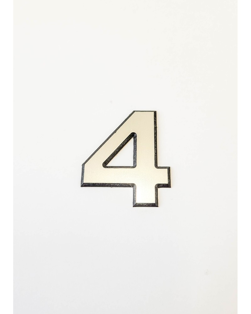 Цифра 4, сребриста цифра 4 см