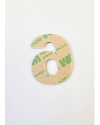 Цифра 6, сребриста цифра 4 см