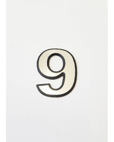 Цифра 9, сребриста цифра 4 см