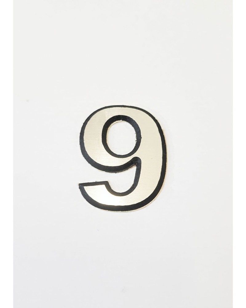 Цифра 9, сребриста цифра 4 см