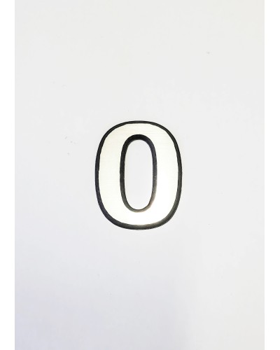 Цифра 0, сребриста цифра 4 см