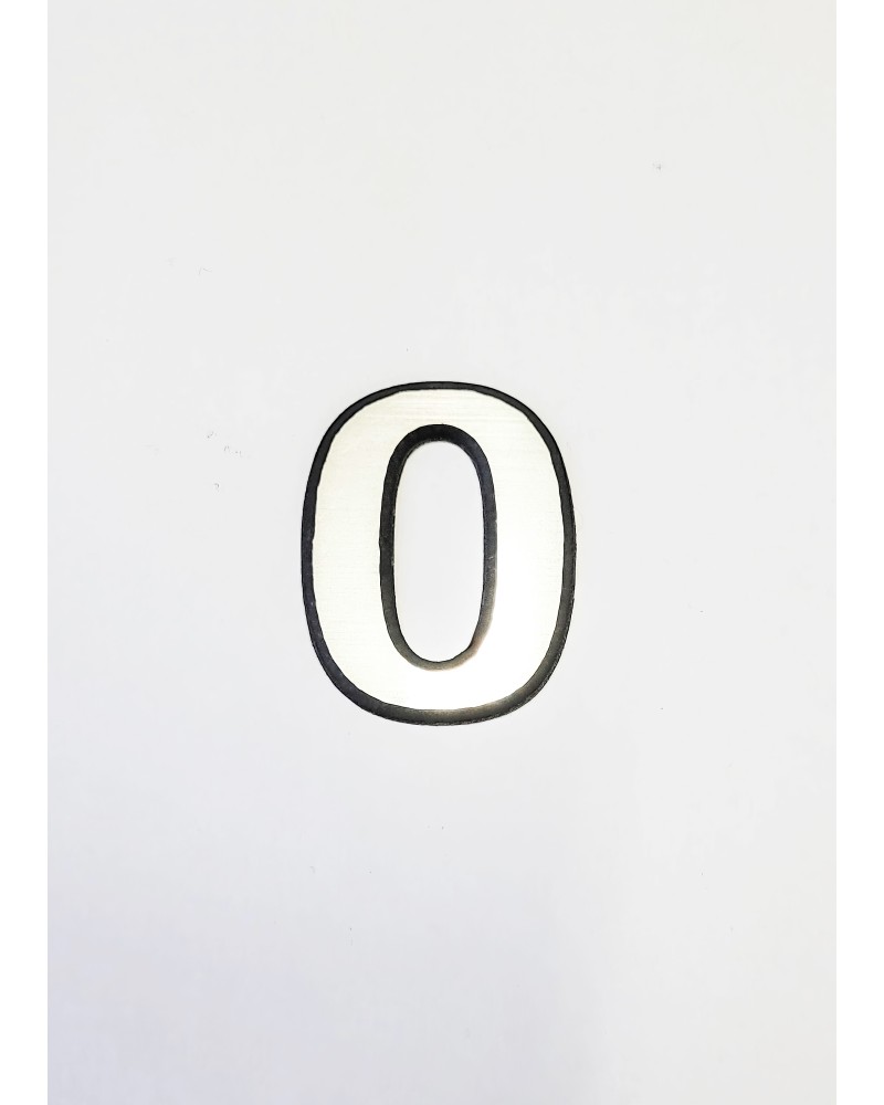 Цифра 0, сребриста цифра 4 см