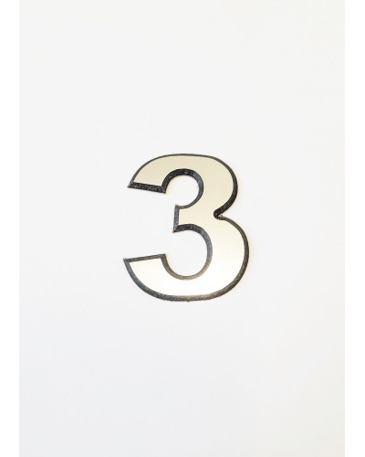 Цифра 3, сребриста цифра 4 см