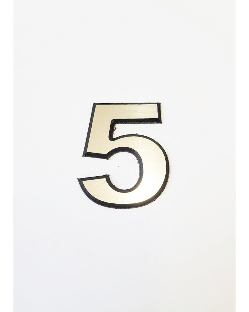 Цифра 5, сребриста цифра 4 см