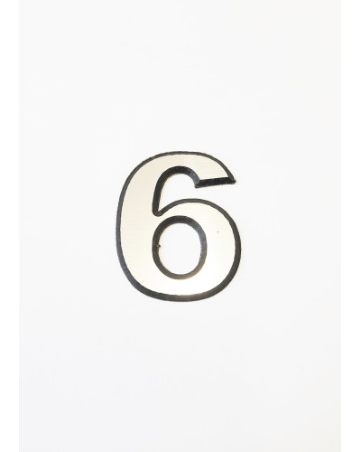Цифра 6, сребриста цифра 4 см