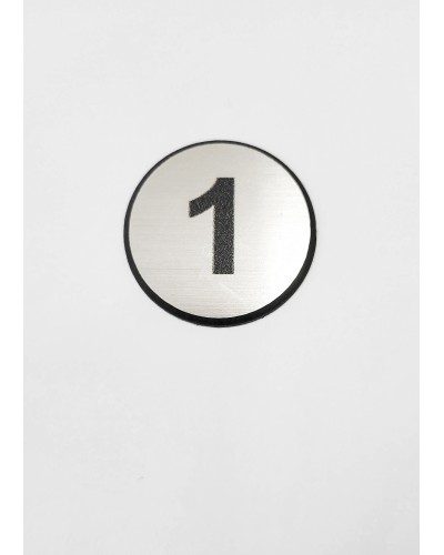 Цифра 1, сребрист кръг 4см
