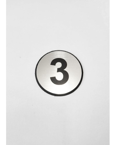 Цифра 3, сребрист кръг 4 см
