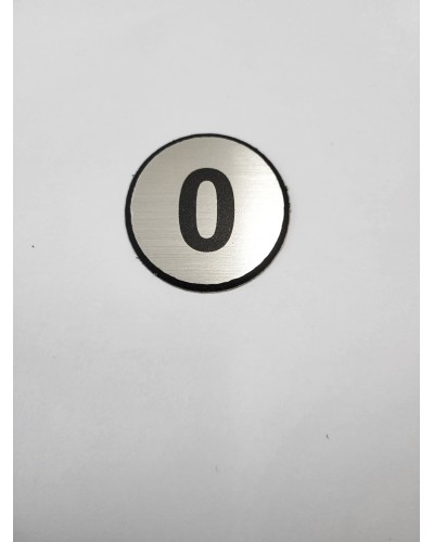 Цифра 0, сребрист кръг 4 см