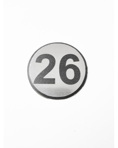 Цифра 27, сребрист кръг 4 см