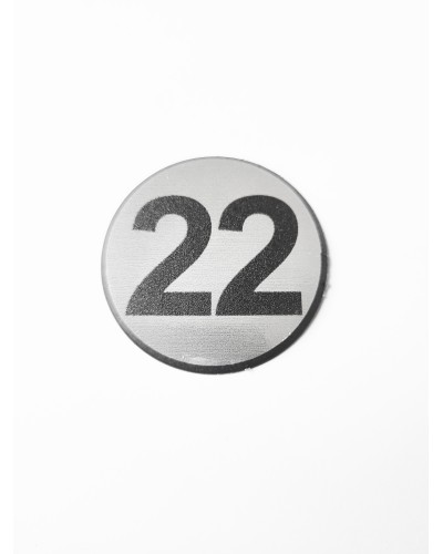 Цифра 22, сребрист кръг 4 см