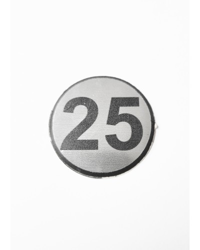 Цифра 25, сребрист кръг 4 см